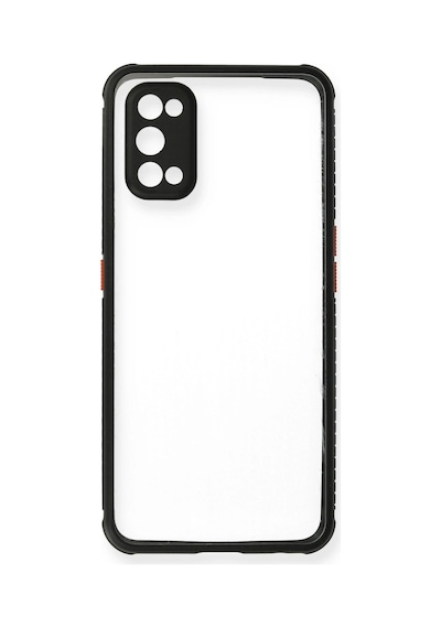 Realme 7 Pro Kılıf Miami Şeffaf Silikon - Siyah Düz Renkli