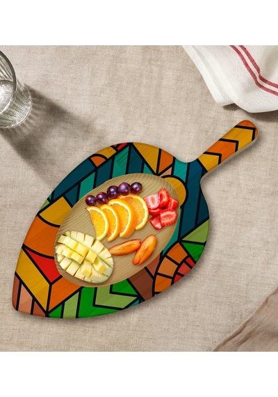 Bk Gift Modern Art Tasarımlı Yaprak Şeklinde Doğal Ahşap Servis Ve Sunum Tabağı Model 15
