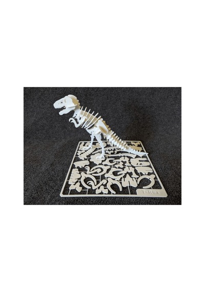 Beyaz Dinozor İskeleti Model Kiti - Kendin Yap Dıy Eğlenceli Masaüstü Dekorasyon Süsü, Birleştirilebilir T-rex Maket Oyuncak, Tarih Öncesi Canlılar Koleksiyonu Ve Yaratıcı Hediye 16x16 Cm