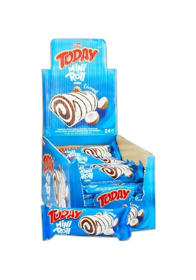 Today Mini Roll Cake Hindistan Cevizi Kaplamalı 40Gr. 24 Adet (1 Kutu)