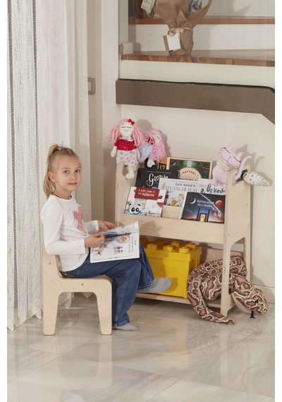 Montessori Büyük Boy Kitaplık Bej