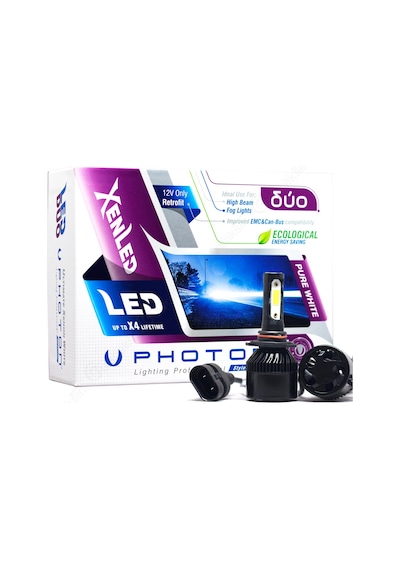 Photon Duo Serisi Led Headlight Beyaz Işık 12V Led Xenon Hb3-9005