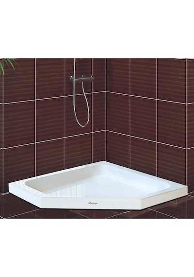 Shower 100X100 Beşgen Duş Teknesi Flat