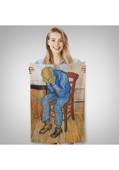 Acı Çeken Yaşlı Adam Sonsuzluğun Eşiğinde Duvar Örtüsü - Vincent Van Gogh-7442