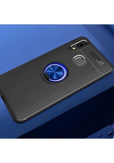 Samsung Uyumlu Galaxy A10s Kılıf Zore Ravel Silikon Kapak Siyah-Mavi
