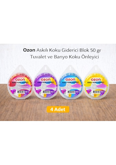Ozon Askılı Koku Giderici Blok 50 Gr Tuvalet Ve Banyo Koku Önleyici 4 Adet