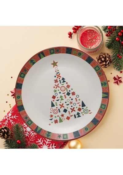 Keraart New Year Çam Servis Tabağı 26 Cm 21652 Çok Renkli