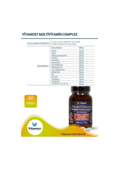 Vitapol Multi Vtamin Complex 60 Tablet 1400 Mg