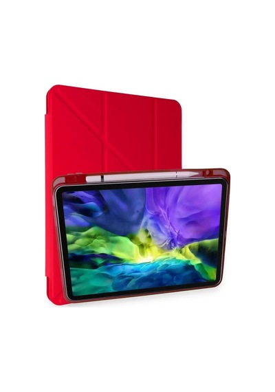 Newface Apple İpad Pro 11 2024 Kılıf Kalemlikli Mars Tablet Kılıfı - Kırmızı Diğer