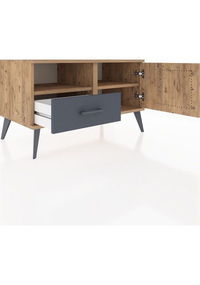Hyperion Şifonyer 2 Raflı Tek Çekmeceli Tek Kapaklı 88x44x48 Çam-çam/antrasit Çam/antrasit Hyperion Şifonyer 2 Raflı Tek Çekmeceli Tek Kapaklı 88x44x48 Çam-çam/antrasit Çam/antrasit