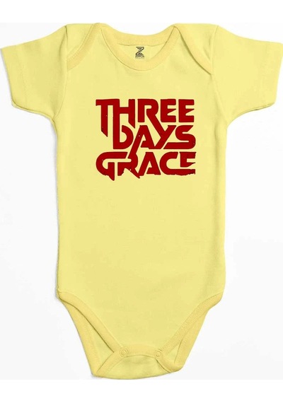 Zepplin Giyim Three Days Grace Text Pembe Bebek Body Zıbın