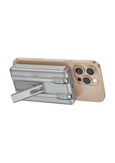 Wiwu Wi-p056 Taşınabilir Wireless Şarj Ve Pd Hızlı Şarj Özellikli Powerbank 15w 10000mah Gri