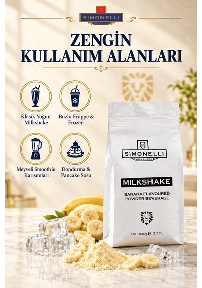 Simonelli Muz Aromalı Toz Milkshake Karışımı 1 KG