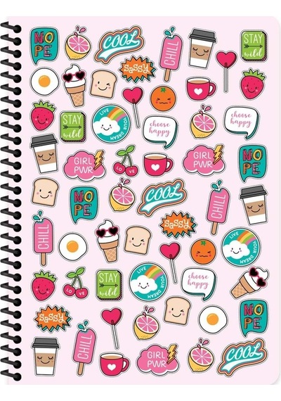 Keskin Color Defter Plastik Kapak Spiralli Sweet 16,5x22,5 80 Yp Çiz.333091-99 Çok Renkli