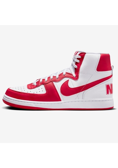 Nike Terminatör High Sneaker White Red Lethar Hakiki Deri Erkek Günlük Spor Ayakkabı Beyaz Kırmızı Beyaz