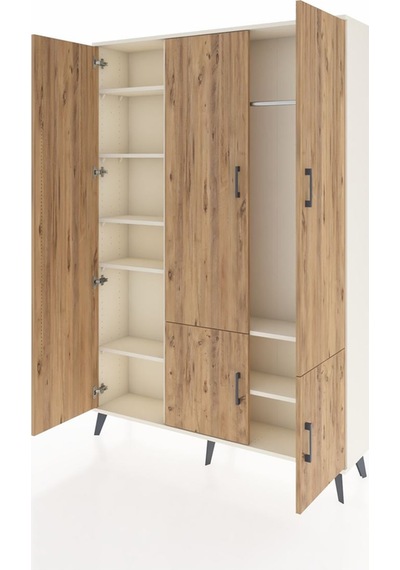 Arges Dolap 7 Raflı 5 Kapaklı Tek Askılı 132x30x195 Aytaşı-ça... Aytaşı