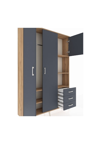 Arges Dolap 5 Raflı 3 Çekmeceli Tek Askılı 132x30x195 Çam-antrasit/antrasit Antrasıt/antrasıt Arges Dolap 5 Raflı 3 Çekmeceli Tek Askılı 132x30x195 Çam-antrasit/antrasit Antrasıt/antrasıt