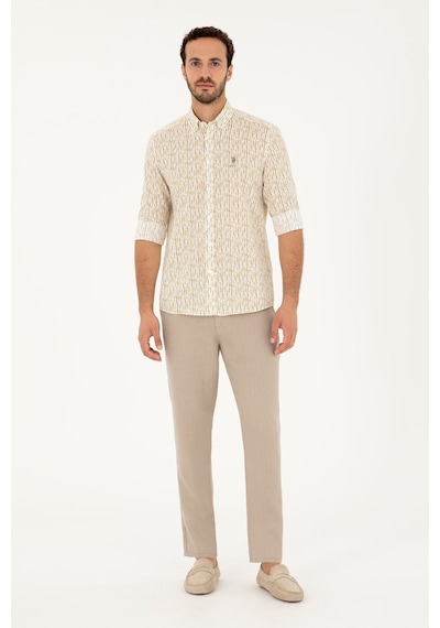 U.s. Polo Assn. Erkek Haki Gömlek Desenli 50282825-vr027 Haki