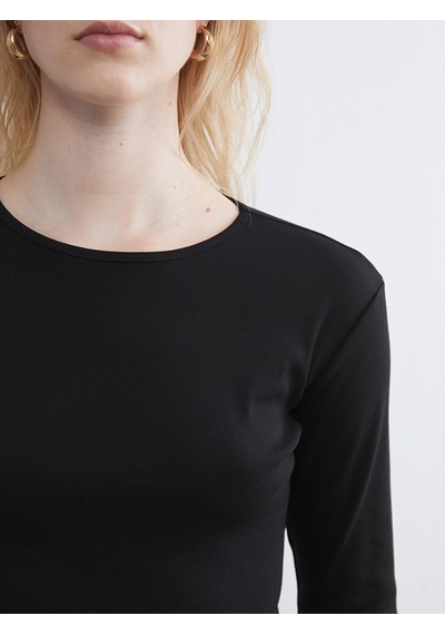 Lcwaıkıkı Basic Siyah Bisiklet Yaka Kadın Body