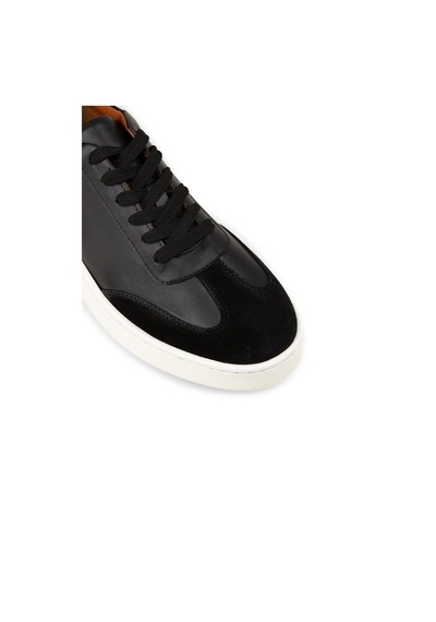 Deery Erkek Siyah Hakiki Deri Sneaker Ayakkabı - 04407msyhe01