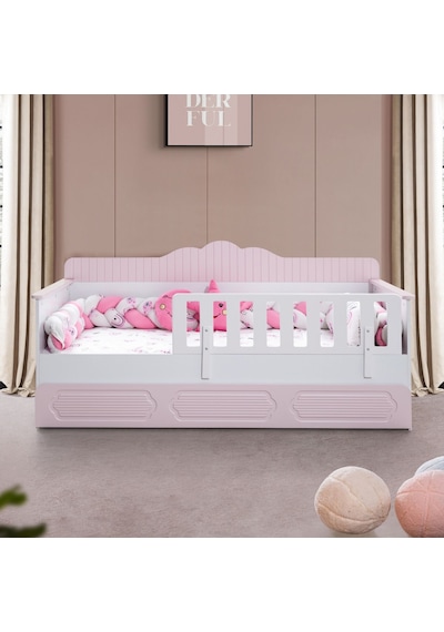 Yavrulu Karyola, Flower Yavrulu Montessori Karyola Pembe-90 X 190