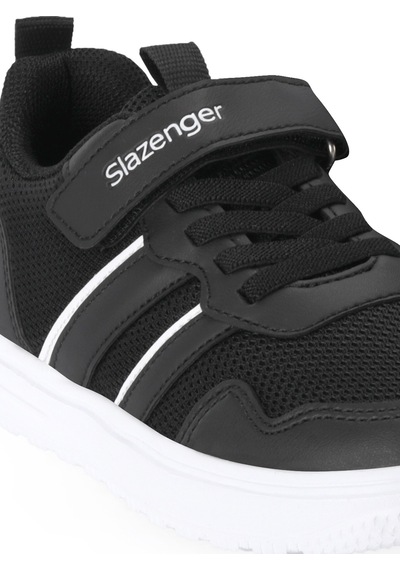 Slazenger Freedom I Unisex Çocuk Cırt Cırtlı Siyah / Beyaz Günlük Spor Ayakkabısı Siyah - Beyaz