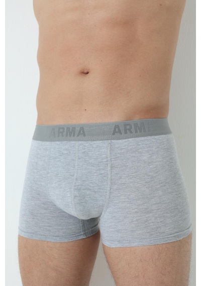 Arma Yıldız 3'lü Gri Erkek Boxer Likralı Esnek Kumaş-gri