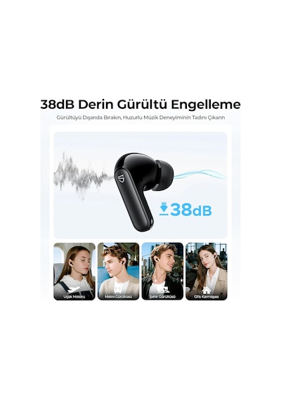 Q3 Pro Hibrit Anc Enc Tws Bluetooth 6.0 Kablosuz Kulak İçi Kulaklık Siyah