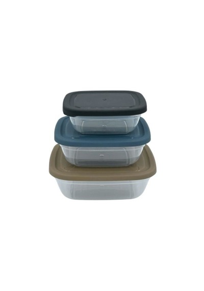 Asude Asd057 Maya Kare 3lü Saklama Kabı Seti Çok Renkli 500-900-1500 Ml Gri