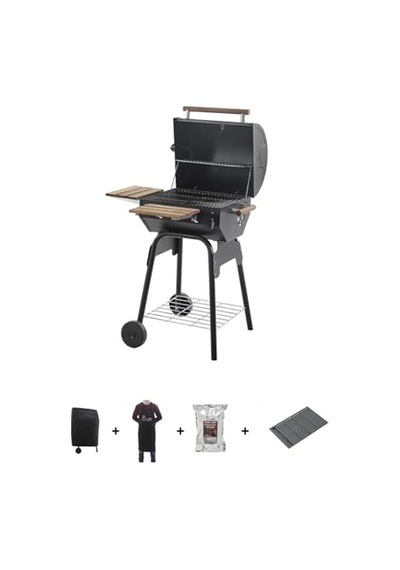 Grillord 50 Kömürlü Barbekü 1 Adet Döküm Izgaralı + Hediye Seti Önlük + Kılıf Diğer