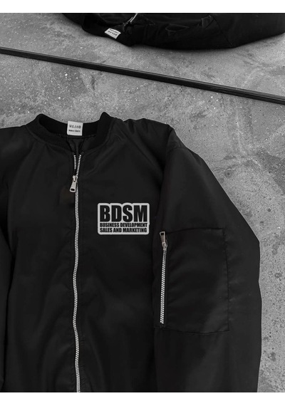 Mbb E-ticaret Erkek Baskılı Bomber Mont Fermuarlı Cepli Kapitone Astarlı - Siyah