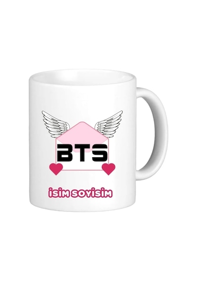Bts Grup Tasarımlı Kişiye Özel Kupa Beyaz
