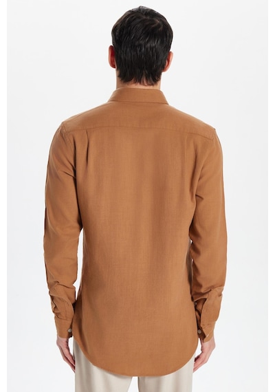 Tudors Erkek Slim Fit Dar Kesim %100 Pamuk Keten Doku Düğmeli Yaka Kahverengi Gömlek-32809 Kahverengi Tudors Erkek Slim Fit Dar Kesim %100 Pamuk Keten Doku Düğmeli Yaka Kahverengi Gömlek-32809 Kahverengi