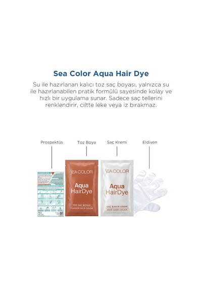 Sea Color Aqua Hair Dye Vegan & Amonyaksız Su İle Aktive Edilen Kalıcı Saç Boyası Toz 4.0 Kahve