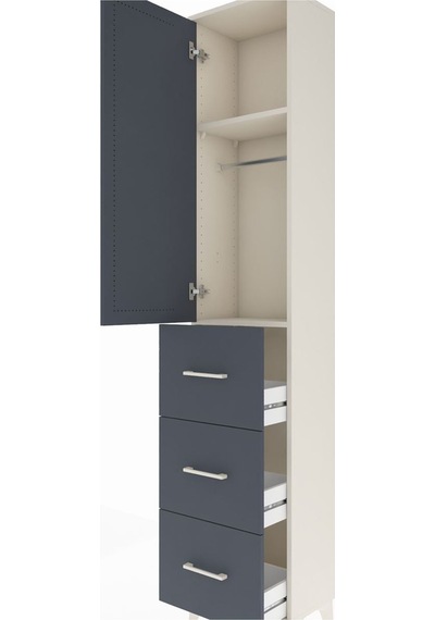 Arges Dolap 2 Raflı 3 Çekmeceli Tek Askılı 44x30x221 Aytaşı-a... Aytaşı