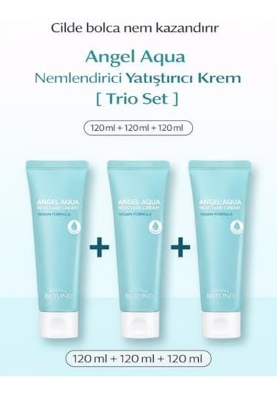 Aqua Moisture Cream Nemlendirici Yüz Kremi Hyaluronik Asit Panthenol 3x120 Ml