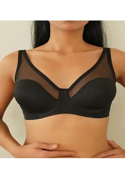 Kadın Siyah Toparlayıcı Tüllü Ince Soft Sütyen 9200 Şu Siyah