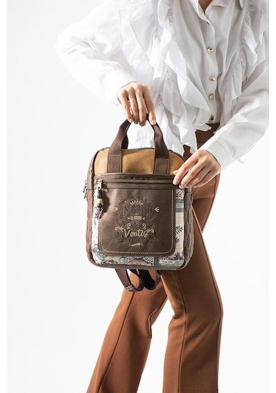 Baginn Vegan Deri Sırt Çantası Amazing Ventis 30 27 Cm Retro Vegan Deri İster Elde Sırt Sırtta Fonksiyonel Kahverengi