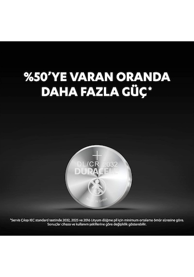 Duracell DL/CR 2032 3 V Lityum Pil 2 x 2'li Duracell DL/CR 2032 3 V Lityum Pil 2 x 2'li