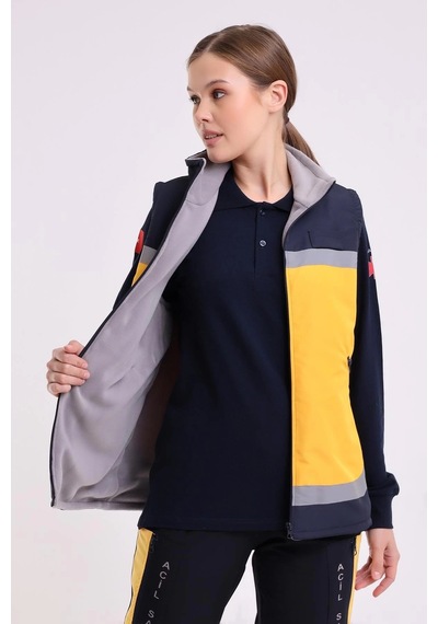Paramedik Unisex Kışlık Yelek - Sarı
