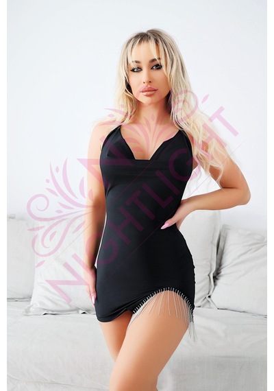 Hadpols Özel Seri Siyah Mini Fantazi Gecelik Askılı Giysi Gece Giyimi Giyisi Model Kombin