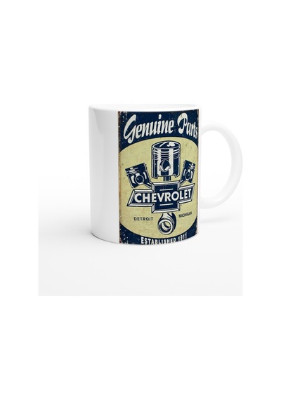 Chevrolet Piston Logolu Retro Kupa Bardak Renkli