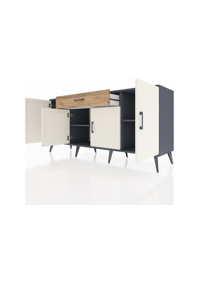 Hyperion Konsol 3 Raflı Tek Çekmeceli 4 Kapaklı 176x44x83 Antrasit-aytaşı/çam Aytaşı/çam Hyperion Konsol 3 Raflı Tek Çekmeceli 4 Kapaklı 176x44x83 Antrasit-aytaşı/çam Aytaşı/çam