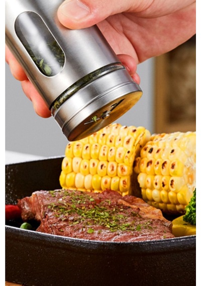 2'li Metal Kaplamalı Cam Tuz-biber-baharat Kabı Bh-1333 Cam Gri Diğer