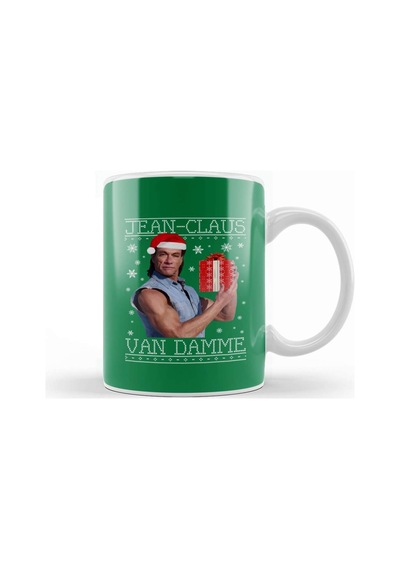 Jean Claus Van Damme Christmas Knit Kupa Bardak Porselen Karışık