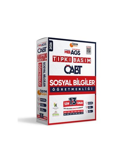 2026 Meb-AGS Öabt Sosyal Bilgiler Öğretmenliği ÖSYM Tıpkı Basım 13lü Deneme Paketi Türkiye Geneli