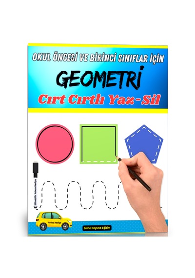 Çocuklar İçin Cırt Cırtlı Geometri Yaz-sil Kitabı