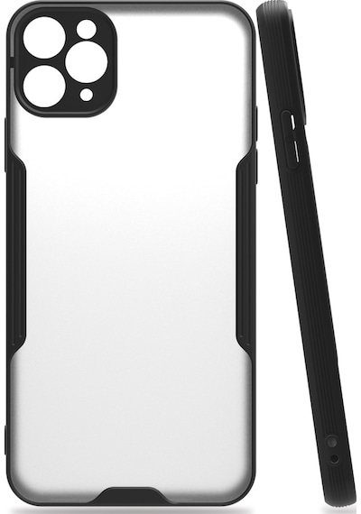 Zhd Apple Uyumlu iPhone 11 Pro Max Kılıf Platin Silikon Siyah