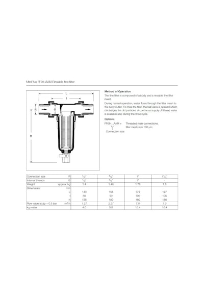 Ff06-1/2 Aam Komple Pirinç Sıcak Su Filtresi - 1/2''