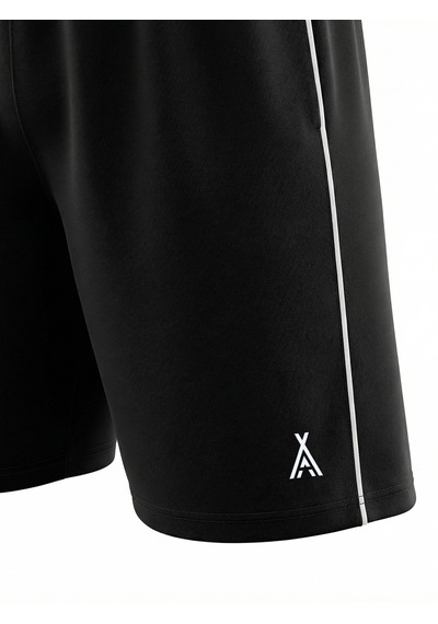 Orendahill Erkek Spor Şort Hızlı Kuruyan Esnek Regular Fit Trim Biyeli Activewear Siyah